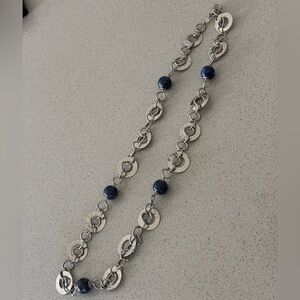 Blue onyx stainless necklace